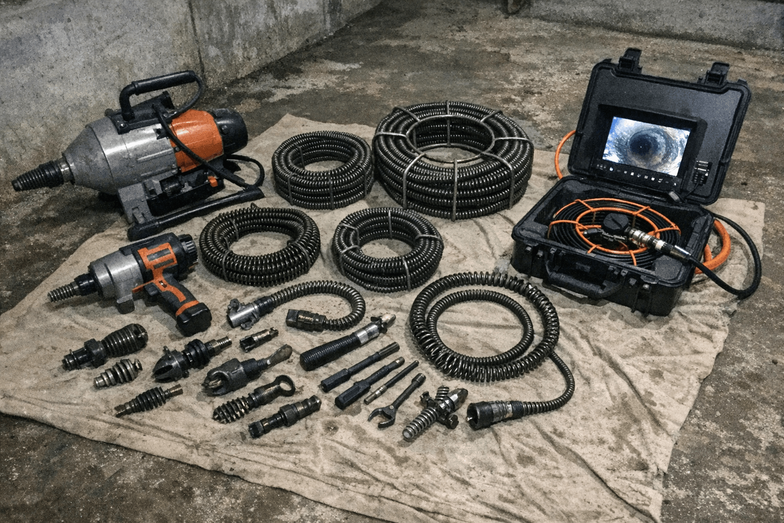 Moderne und saubere Werkzeuge bereit für den Einsatz